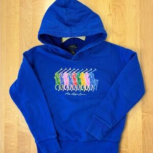 Polo by Ralph Lauren Royal Blue Kids’ Hoodie Sweatshirt with Multicolored Logo